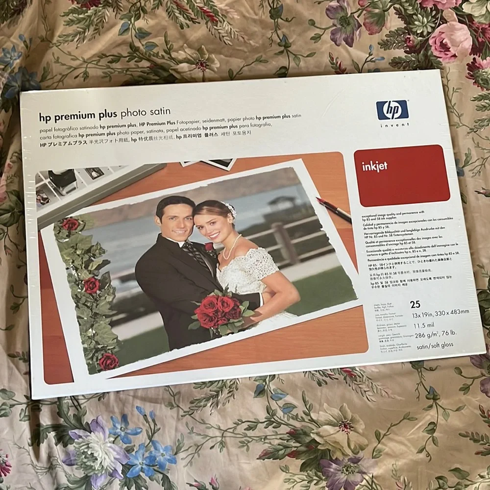 hp premium photo satin inkjet paper 13” x 9” NIB